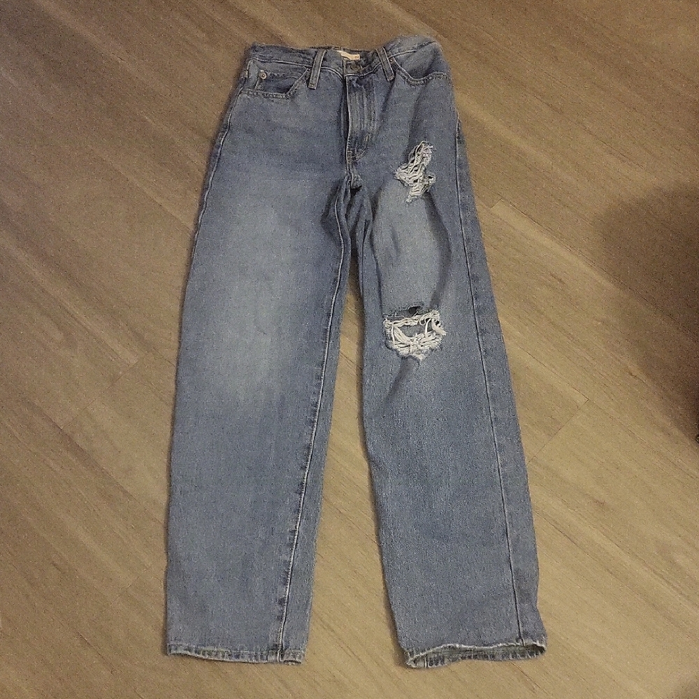 Distressed Blue Jeans